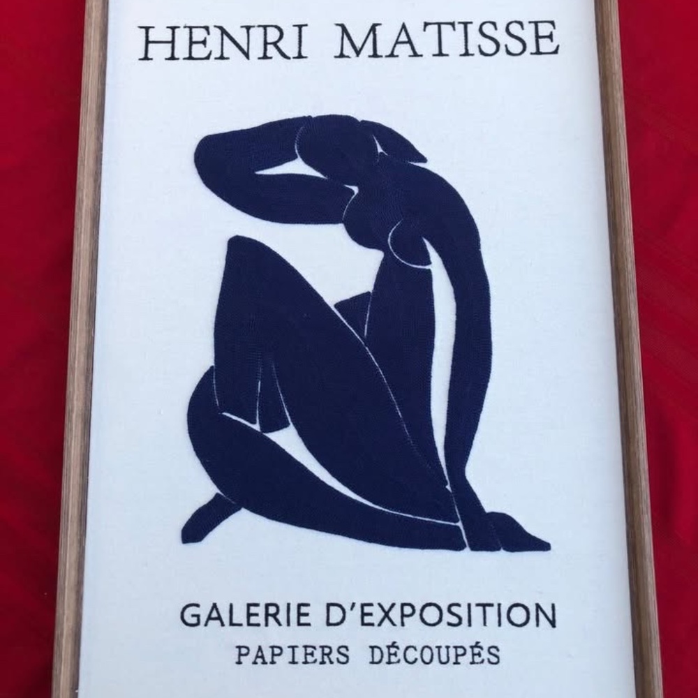 “Henri Matisse Textile Art Print – Framed 181⁄2” x 27” – Modern Decor”